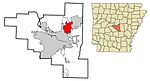 Pulaski County Arkansas Incorporated and Unincorporated areas Sherwood Highlighted 2010